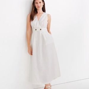 Button-Waist Wrap Mini Dress